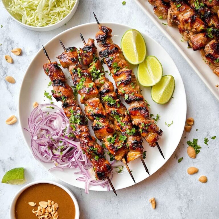 Satay Chicken with Restaurant Style Peanut Sauce (Indonesian/Bali Style) Recipe