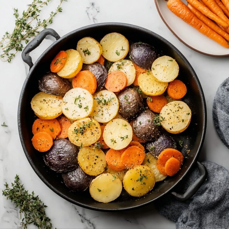 Garlic Herb Roasted Potatoes, Carrots, and Zucchini Recipe