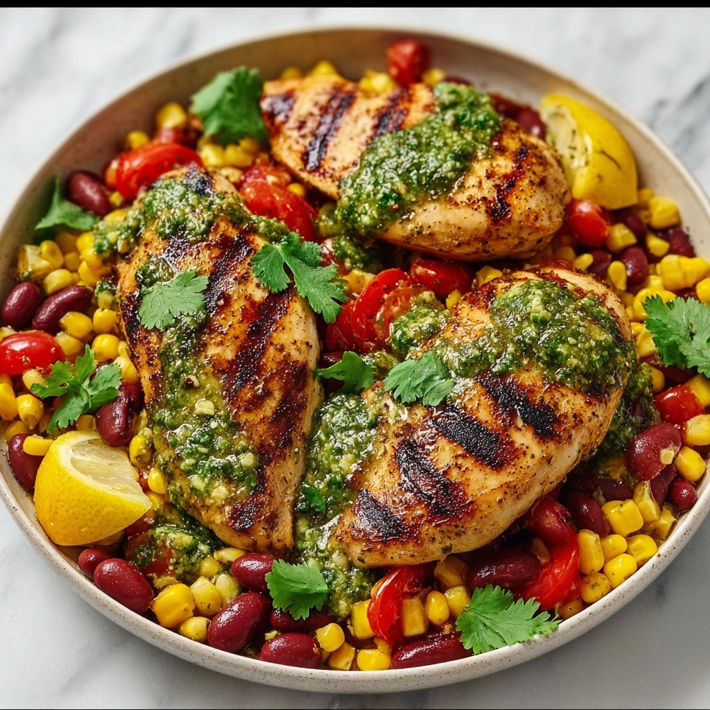 Pesto Chicken with Corn & Bean Salsa Recipe - Recipe Image