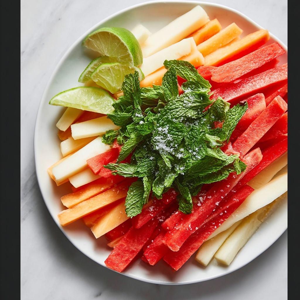 Watermelon Summer Salad with Cantaloupe, Apple, Mint, and Lemon Recipe - Recipe Image