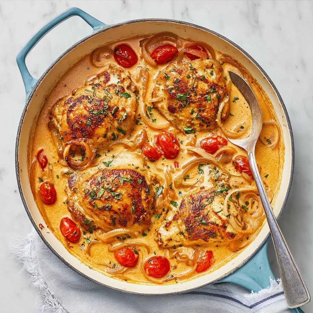Boursin Chicken with Cherry Tomatoes and Red Onion Recipe - Recipe Image