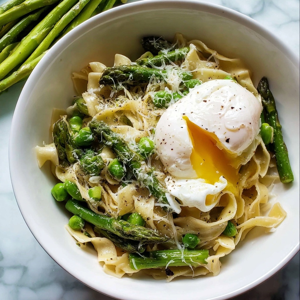 Asparagus and Poached Egg Pasta Recipe - Recipe Image