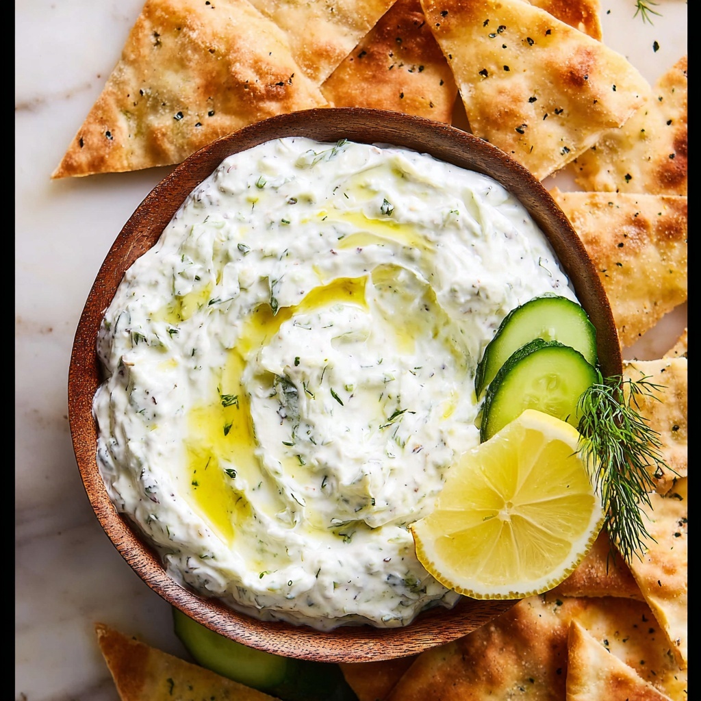 Homemade Tzatziki with Za'atar Pita Recipe - Recipe Image
