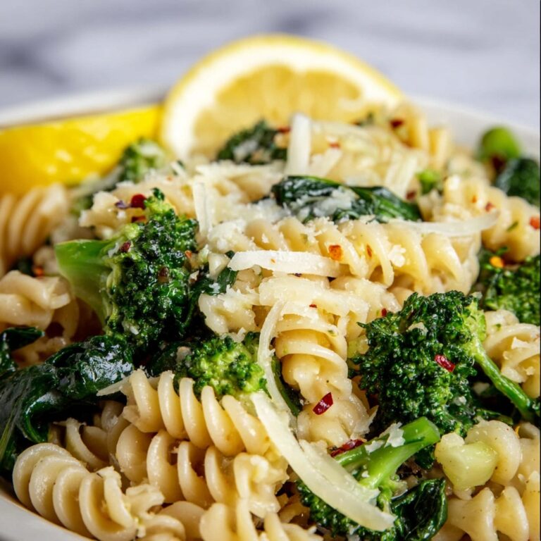 Lemon Broccoli Pasta with Spinach and Parmesan Recipe