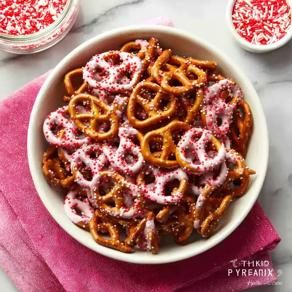 Pink Yogurt Covered Pretzels Recipe - Recipe Image