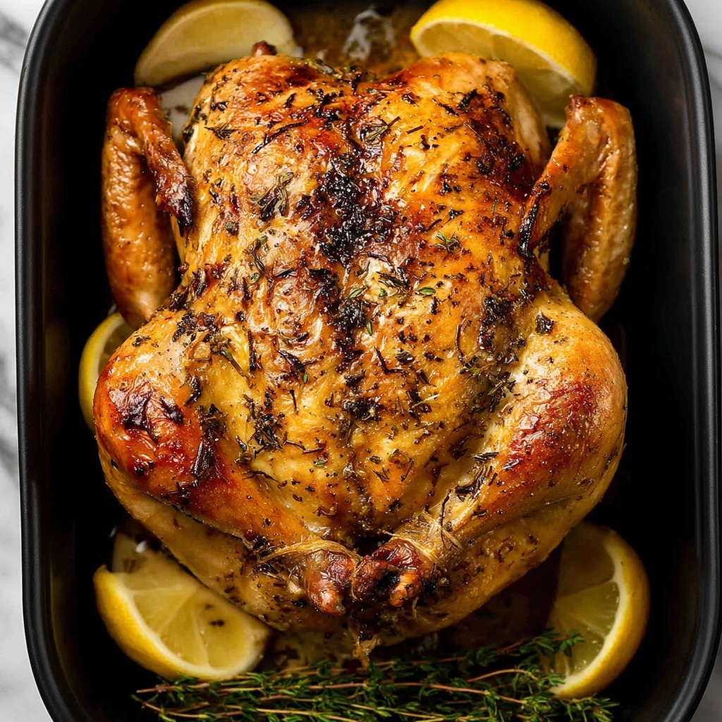 Lemon Garlic Slow Cooker Roast Chicken Recipe - Recipe Image