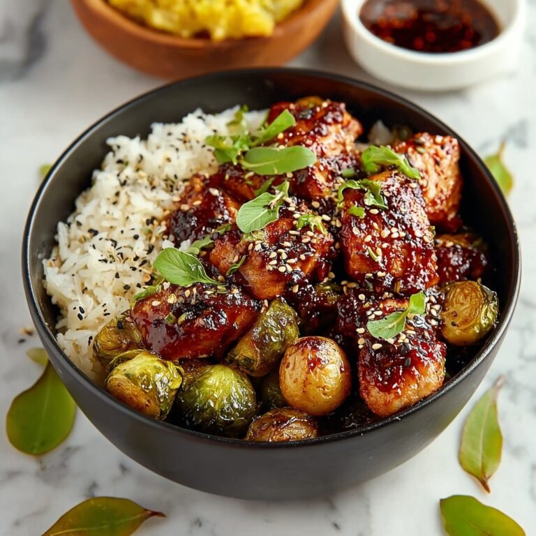 Teriyaki Chicken Bowls with Crispy Roasted Brussels Sprouts Recipe