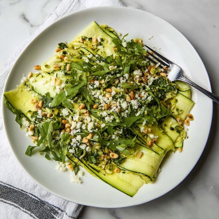 Shaved Zucchini Salad with Lemon, Pine Nuts, and Goat Cheese Recipe