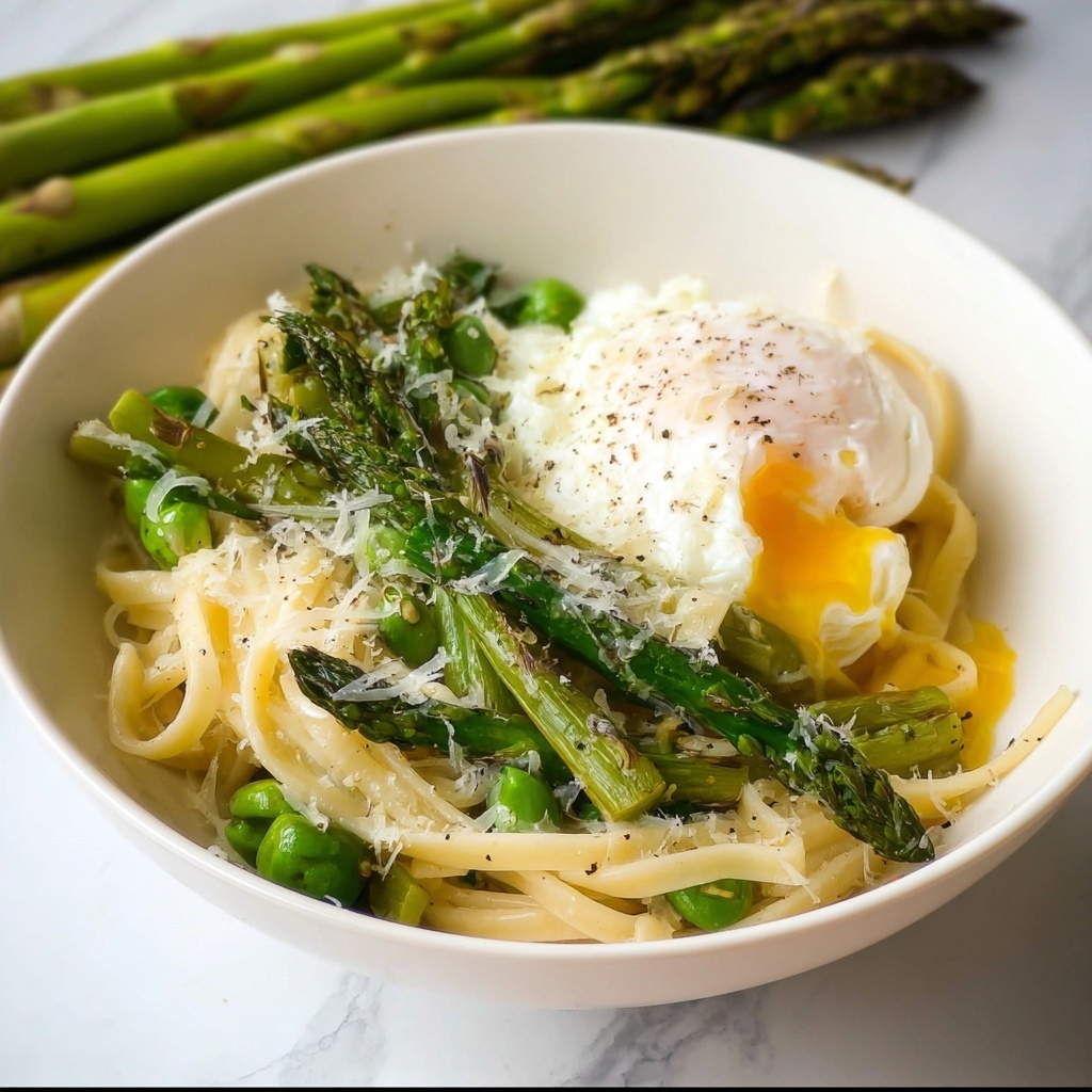 Asparagus and Poached Egg Pasta Recipe - Recipe Image