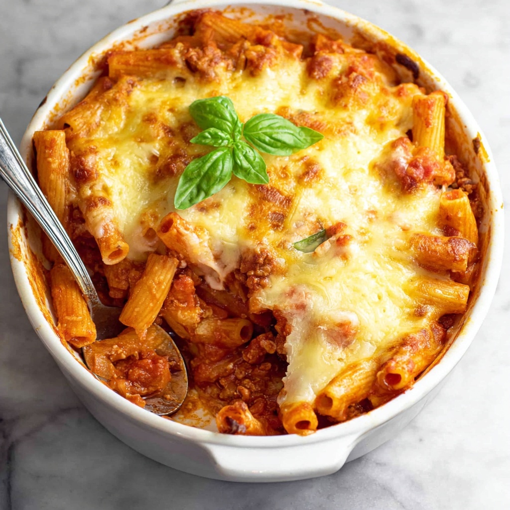 Baked Ziti Without Ricotta Recipe - Recipe Image