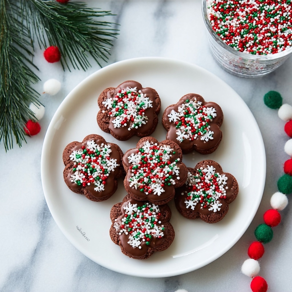 Chocolate Christmas Cookies with Festive Glaze Recipe - Recipe Image