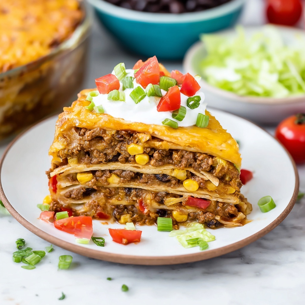 Easy Layered Taco Pie Recipe - Recipe Image