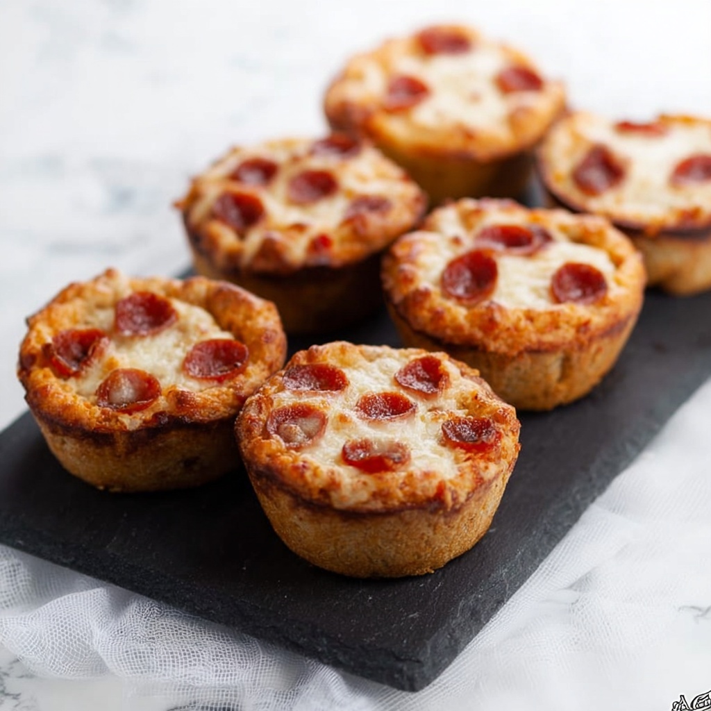 Mini Deep Dish Pepperoni Pizzas Recipe - Recipe Image