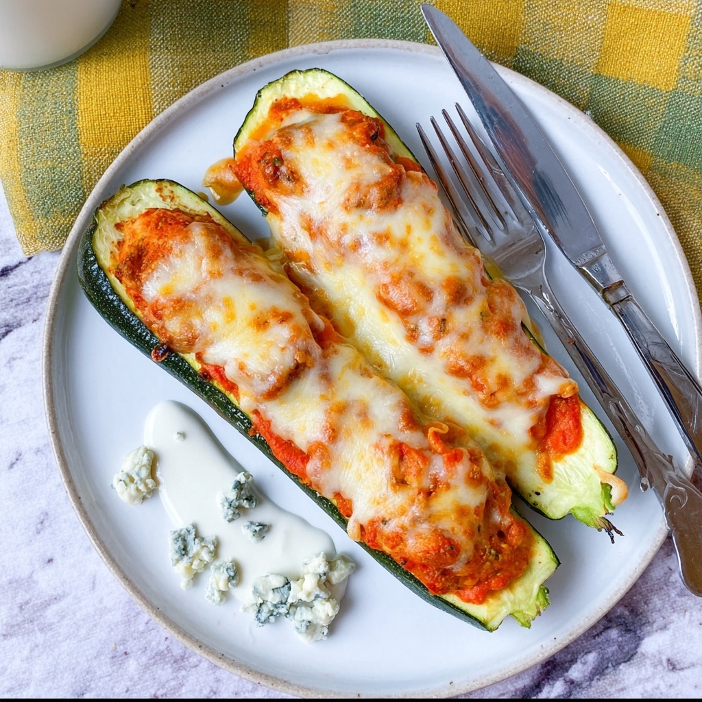 Buffalo Chicken Zucchini Boats Recipe - Recipe Image