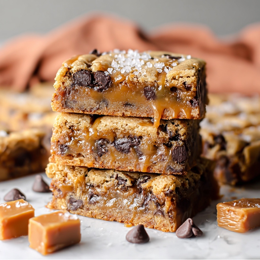 Salted Caramel Chocolate Chip Cookie Bars Recipe - Recipe Image