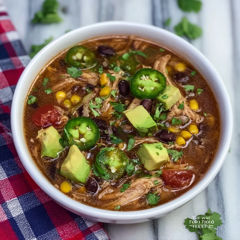 Spicy Chicken and Black Bean Spanish Soup Recipe - Recipe Image