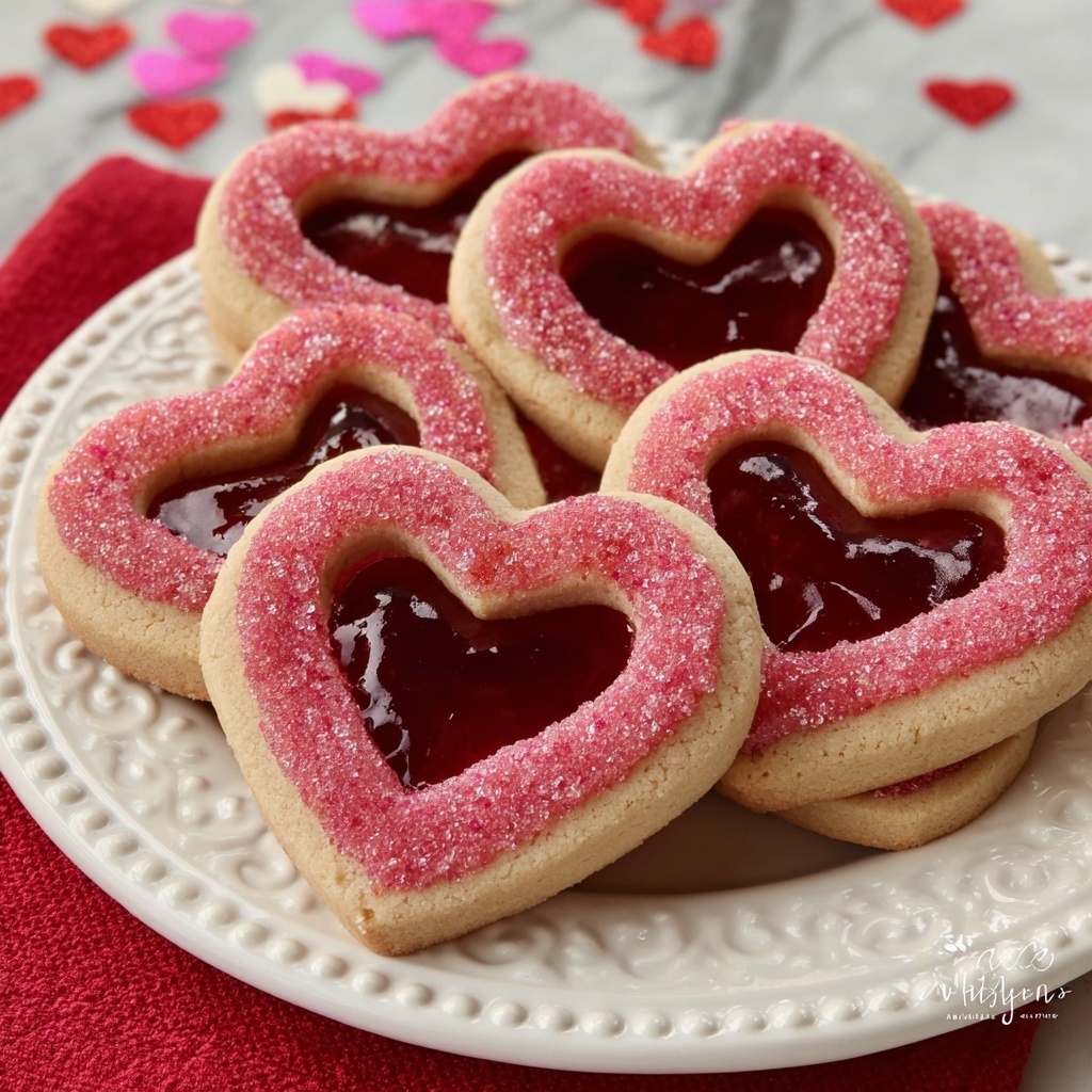 Valentine Sandwich Cookies with Strawberry Jam Recipe - Recipe Image