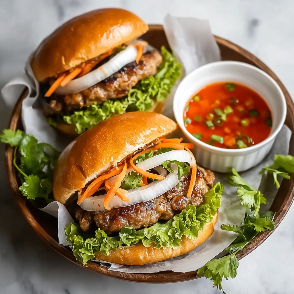 Juicy Pork Banh Mi Burger – A Flavor Adventure You’ll Crave! Recipe - Recipe Image
