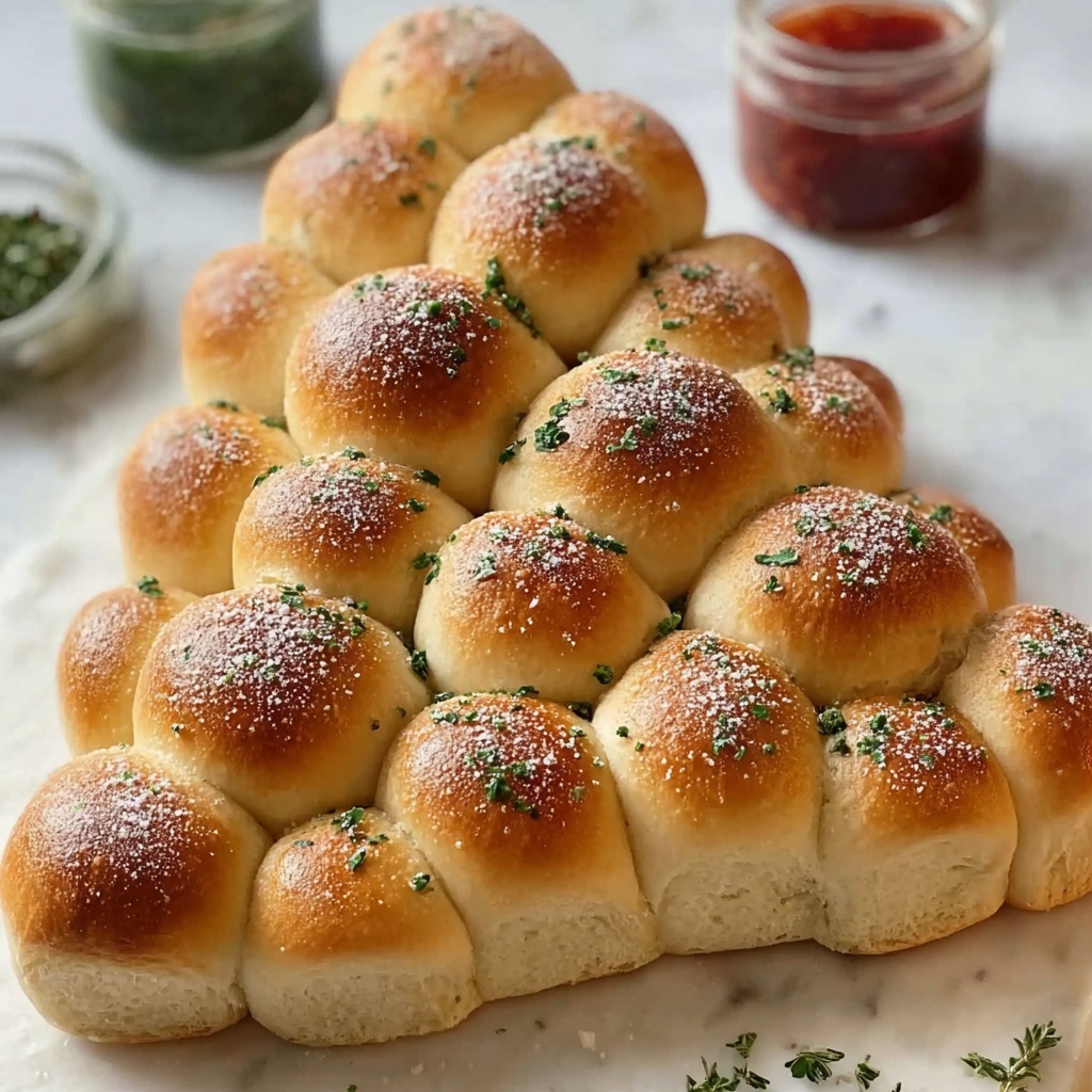 Irresistibly Cheesy Pull-Apart Christmas Tree Bread Recipe - Recipe Image