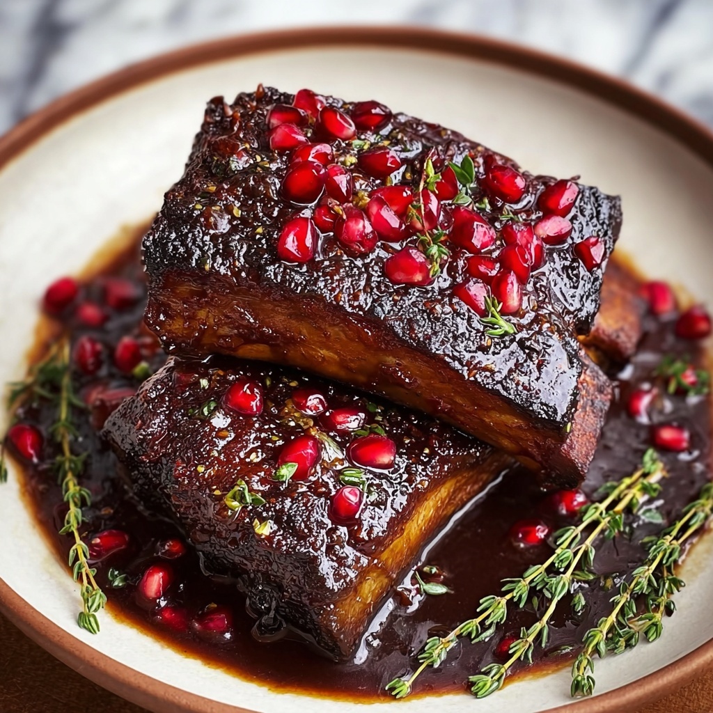 Irresistibly Tender Pomegranate Braised Short Ribs Recipe - Recipe Image