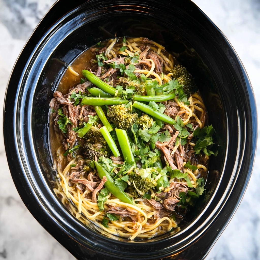 Slow Cooker Asian Pork Noodles Recipe - Recipe Image