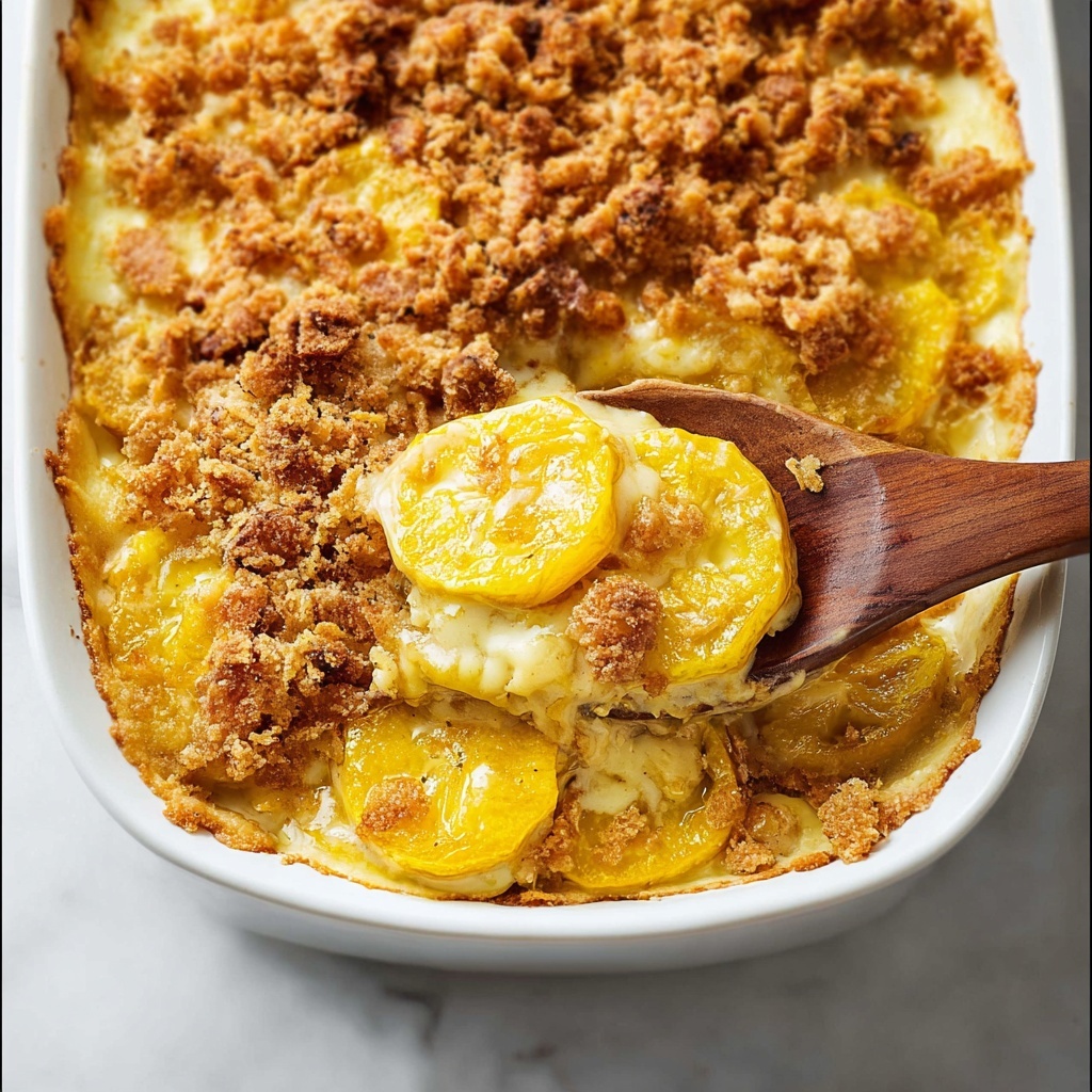 Cheesy Baked Yellow Squash Casserole Recipe - Recipe Image