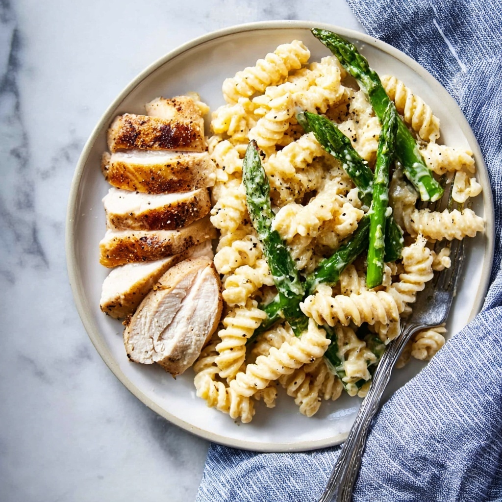 Creamy Chicken Asparagus Pasta Recipe - Recipe Image