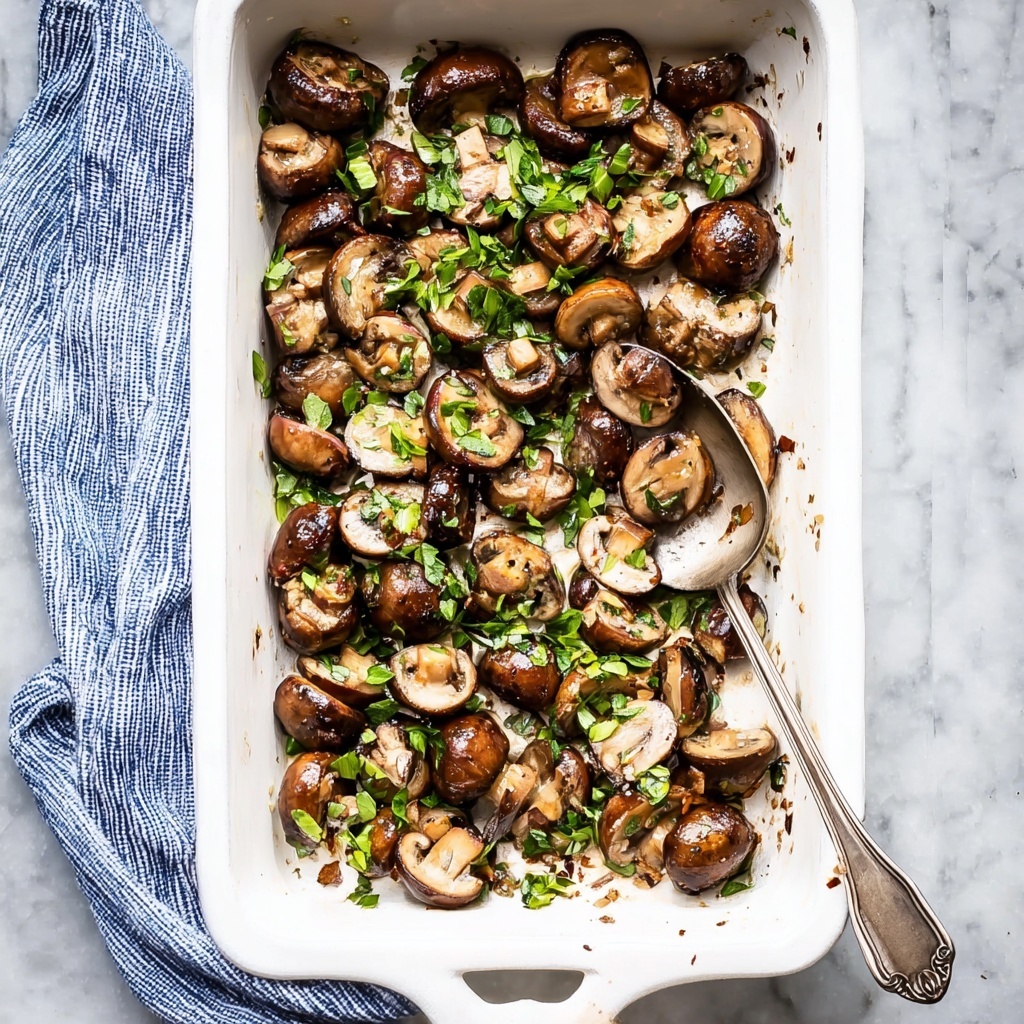 Garlic Butter Baked Mushrooms Recipe - Recipe Image