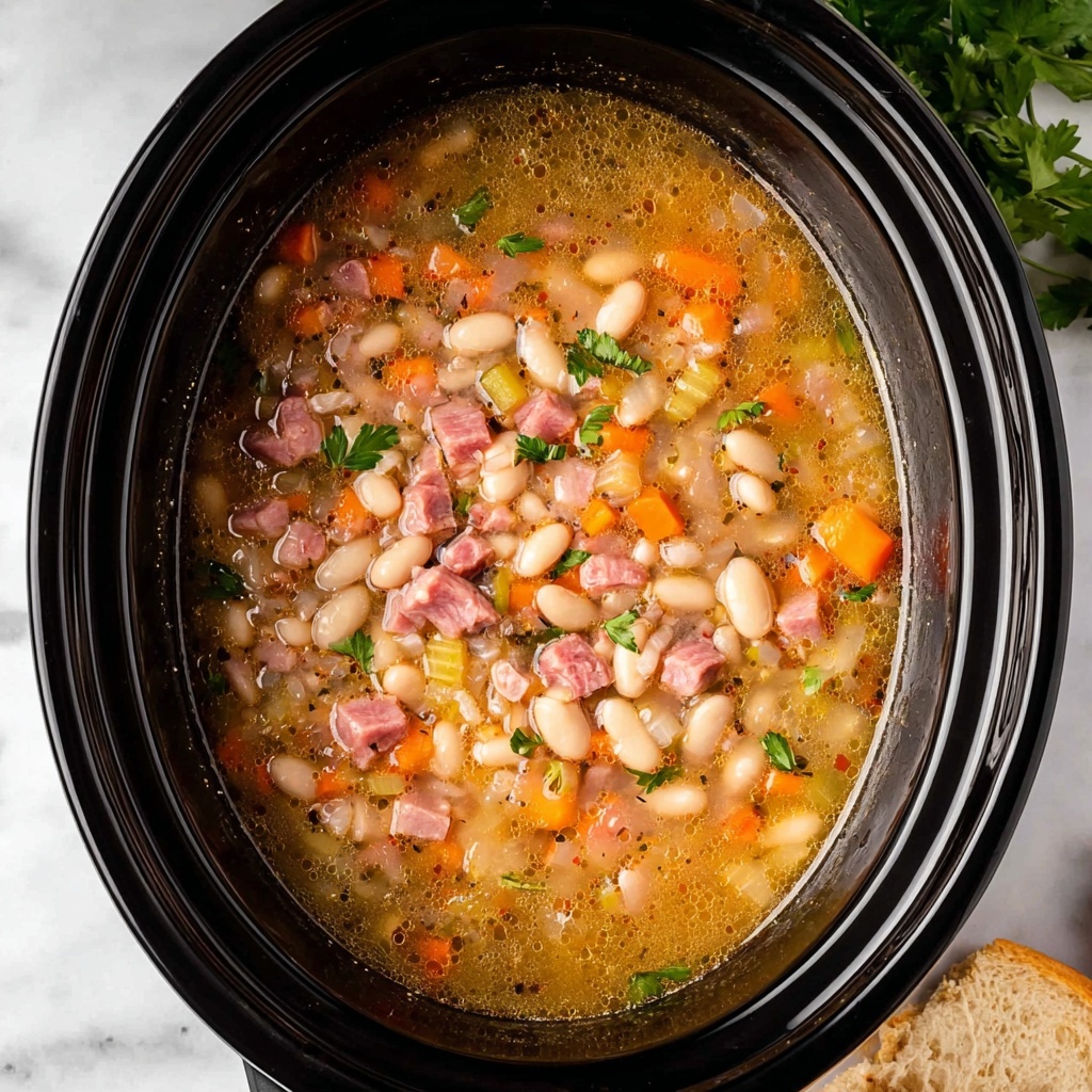 Slow Cooker Ham and Bean Soup Recipe - Recipe Image