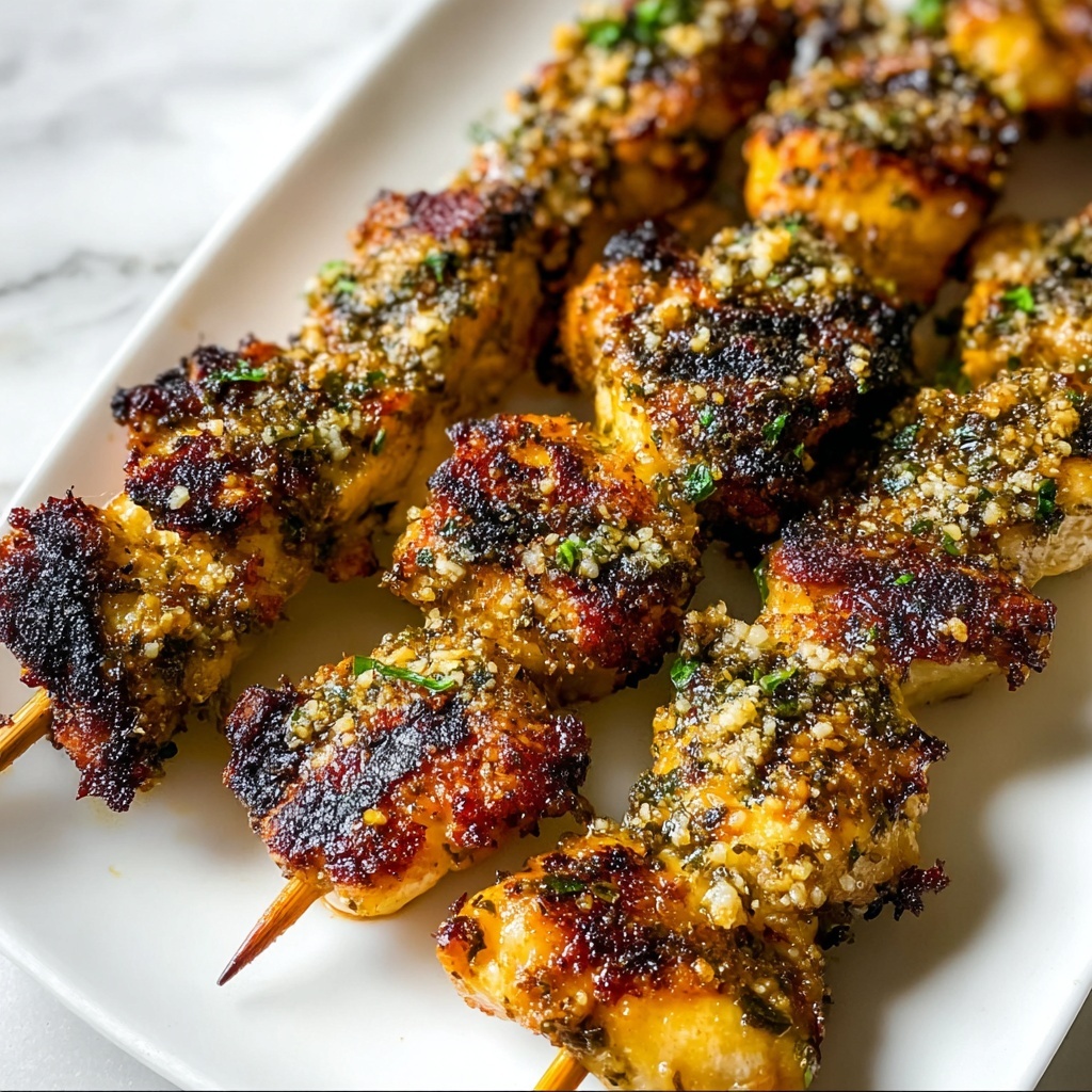 Garlic Parmesan Chicken Skewers Recipe - Recipe Image