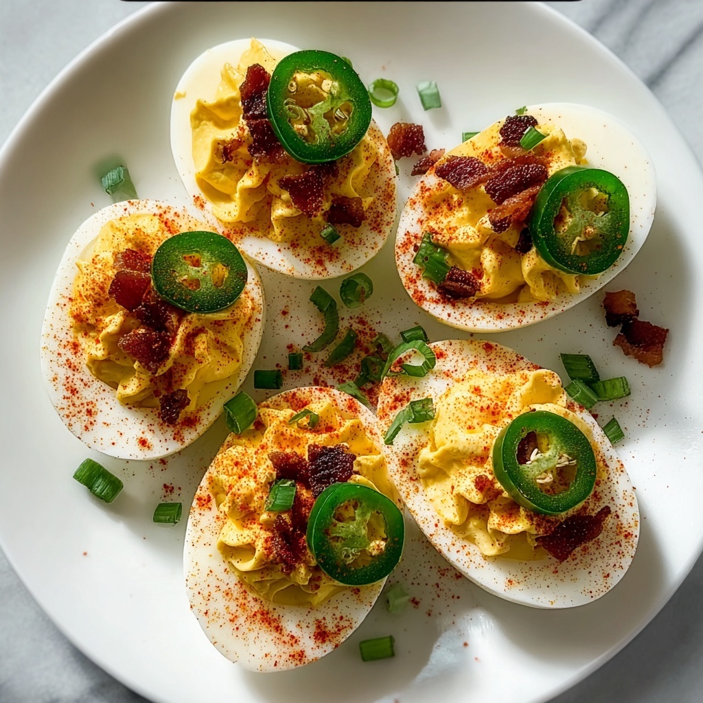 Spicy Chili Garlic Deviled Eggs Recipe - Recipe Image