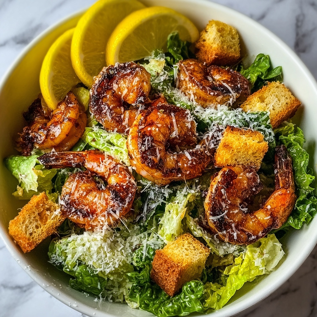 Hot Honey Blackened Shrimp Caesar Salad Recipe - Recipe Image
