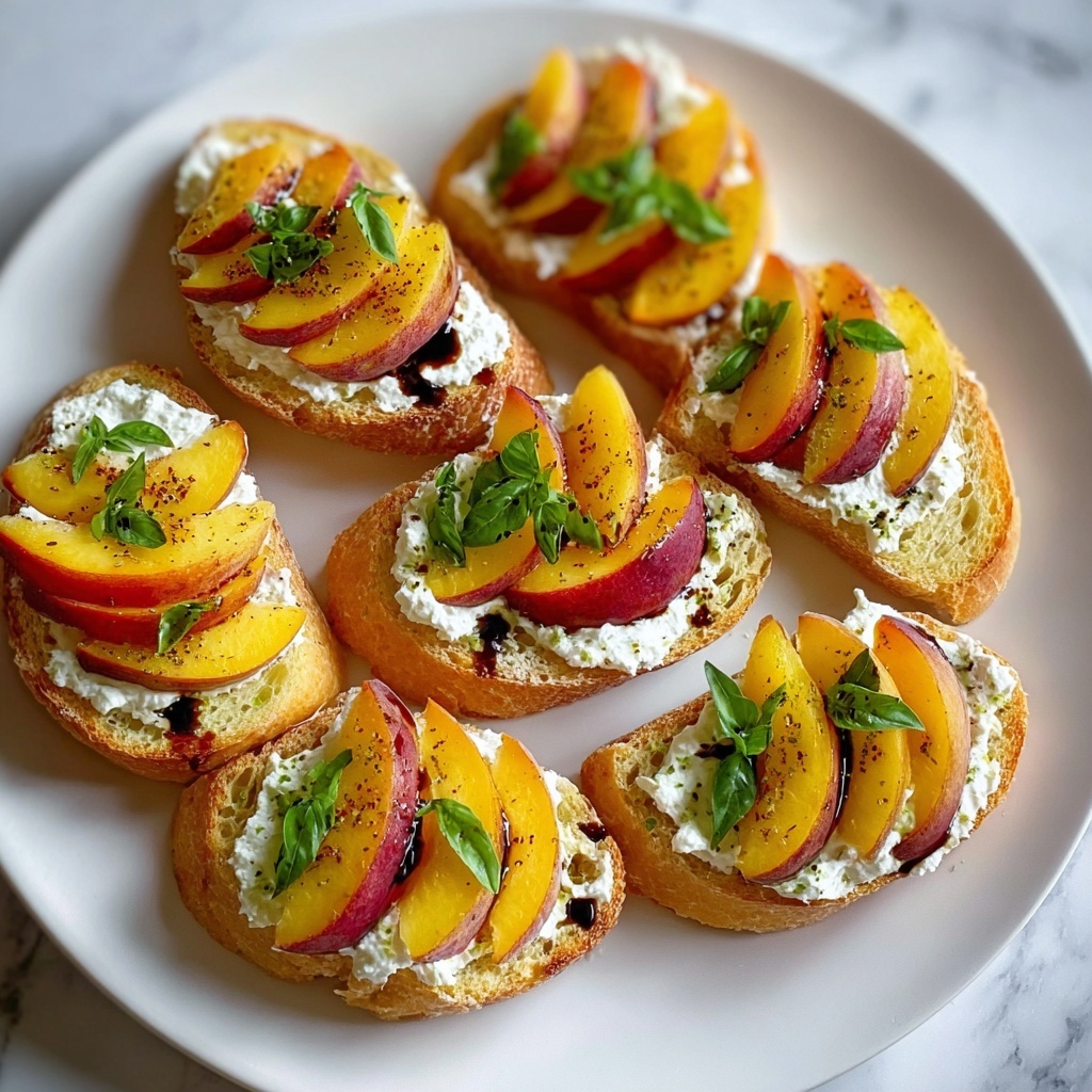Peach Bruschetta with Whipped Ricotta Recipe - Recipe Image
