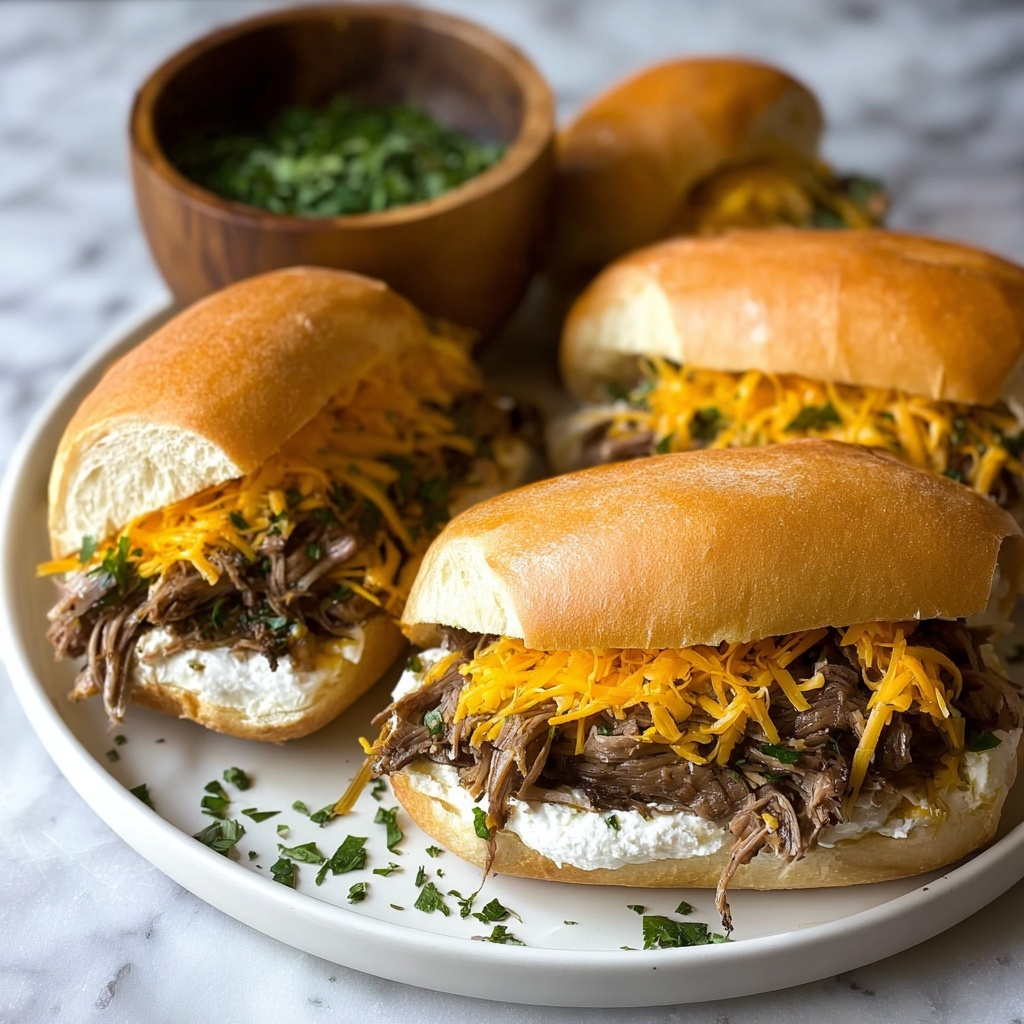 Slow Cooker Beef & Cheddar Sandwiches Recipe - Recipe Image