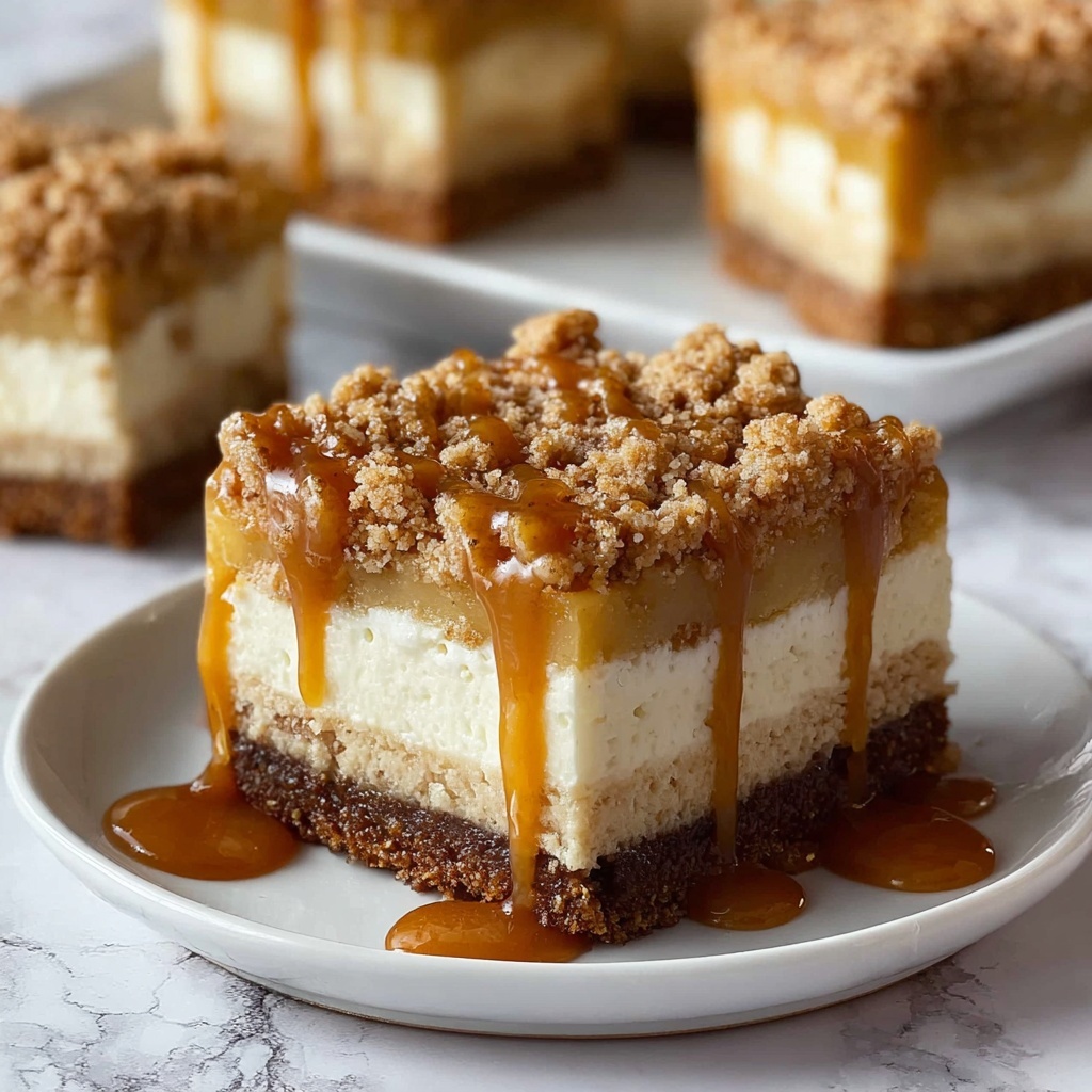 Caramel Apple Cheesecake Bars Recipe - Recipe Image