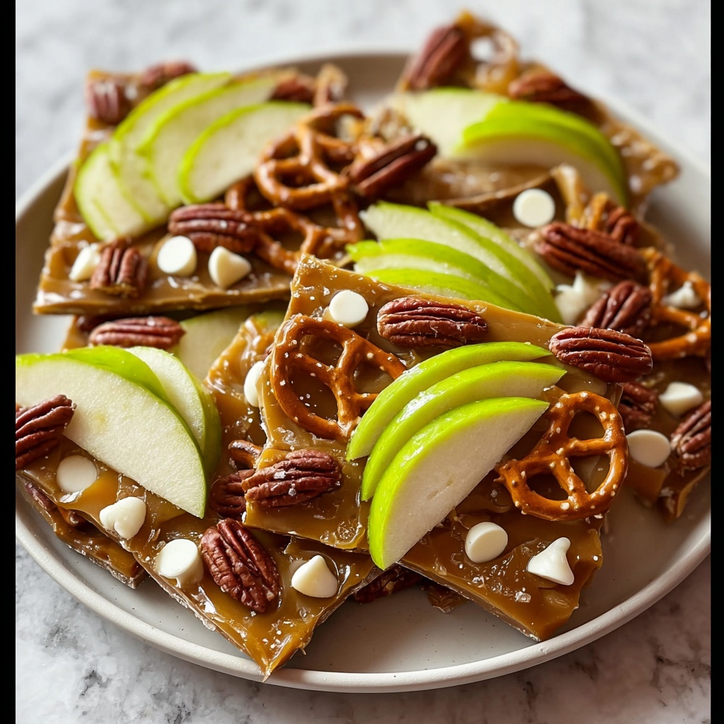Caramel Apple and Pretzel Chocolate Bark Recipe - Recipe Image