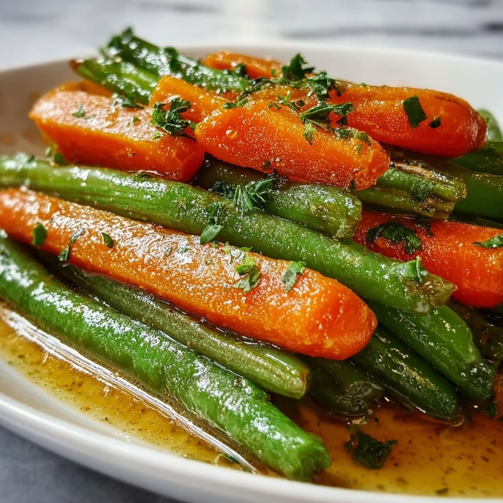 Honey Glazed Carrots and Green Beans Recipe - Recipe Image