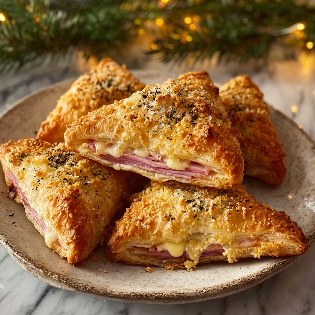 Ham & Cheese Puff Pastry Christmas Trees Recipe - Recipe Image