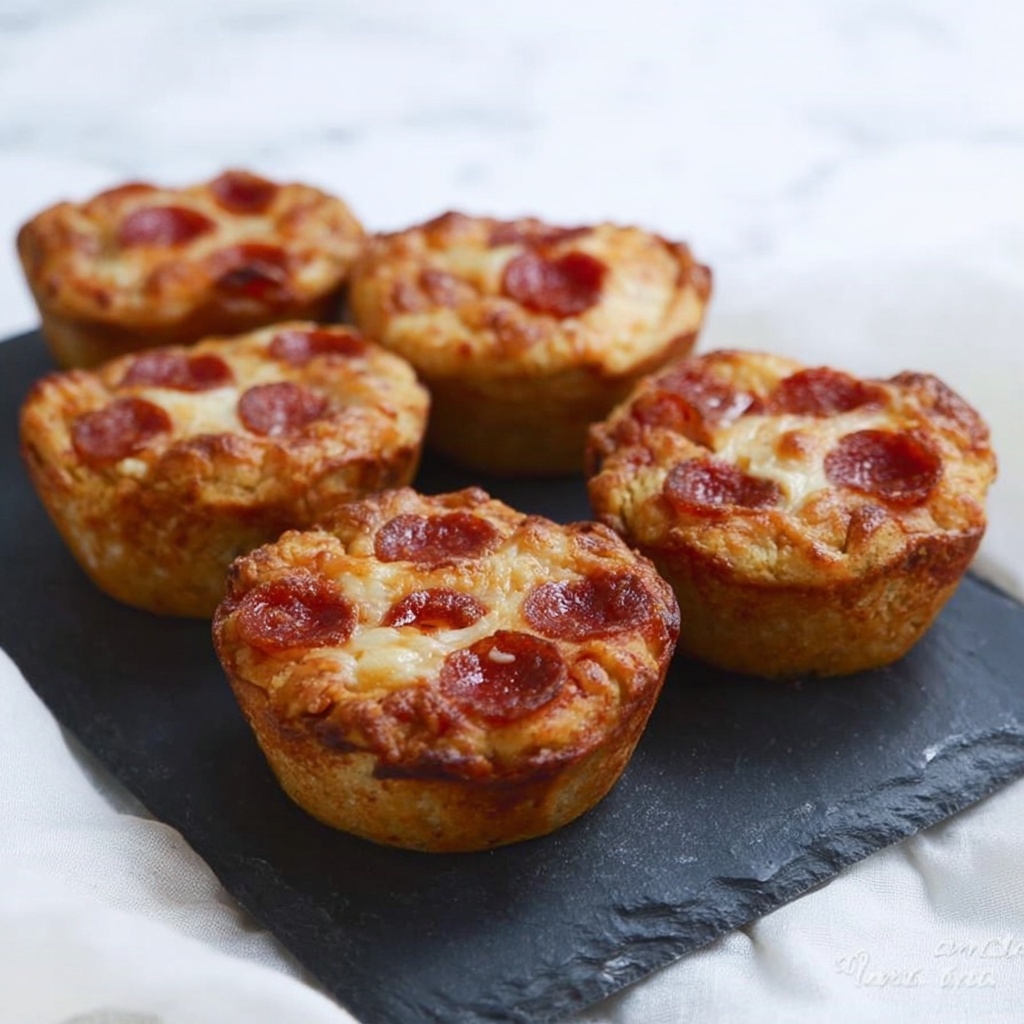 Mini Deep Dish Pepperoni Pizzas Recipe - Recipe Image