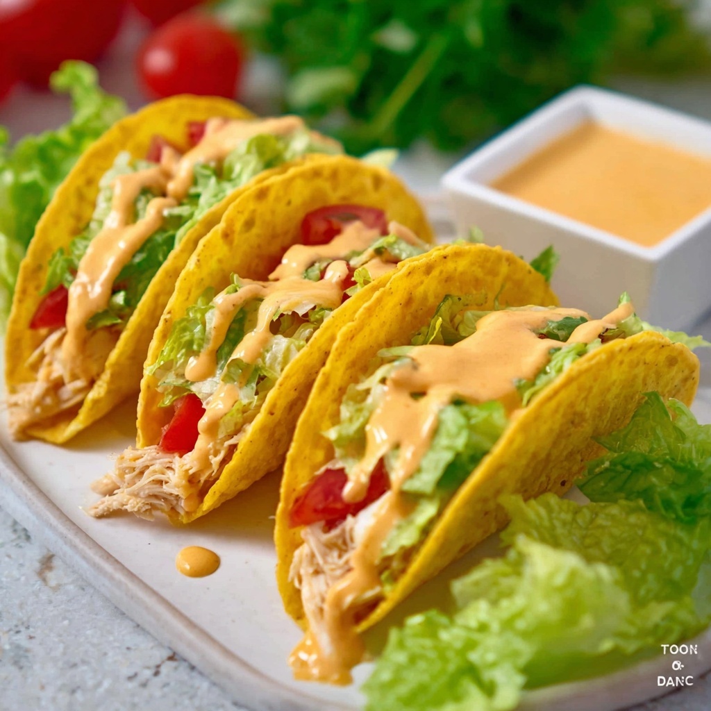 Slow Cooker Queso Chicken Tacos Recipe - Recipe Image