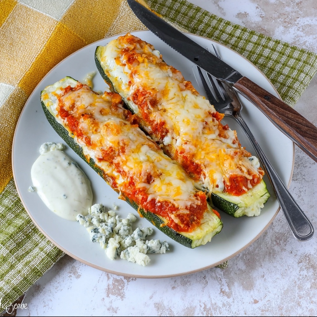 Buffalo Chicken Zucchini Boats Recipe - Recipe Image