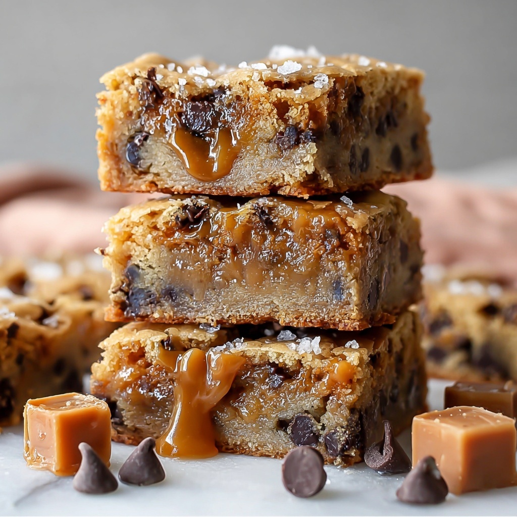Salted Caramel Chocolate Chip Cookie Bars Recipe - Recipe Image