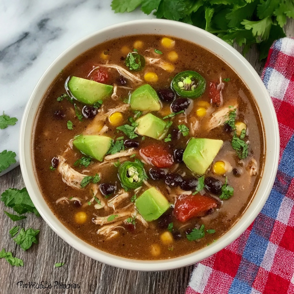 Spicy Chicken and Black Bean Spanish Soup Recipe - Recipe Image