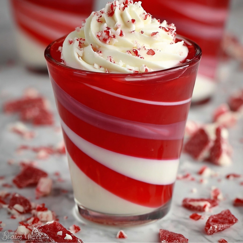 Candy Cane Jello Shots Recipe - Recipe Image