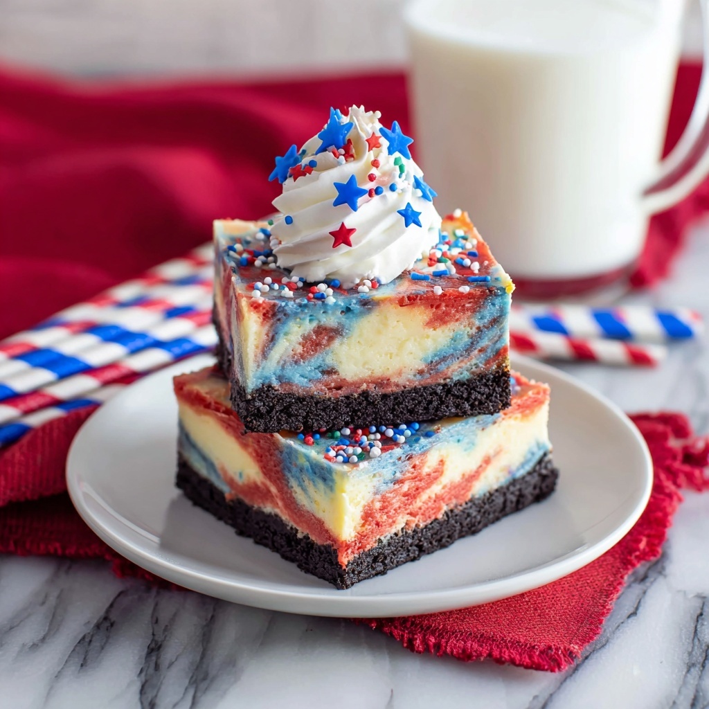 Red White and Blue Cheesecake Bars Recipe - Recipe Image