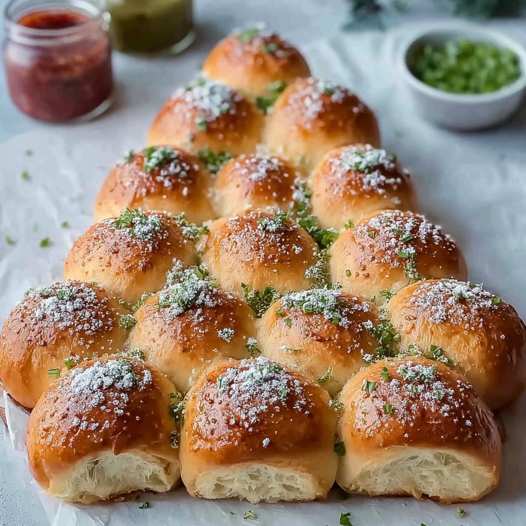 Irresistibly Cheesy Pull-Apart Christmas Tree Bread Recipe - Recipe Image