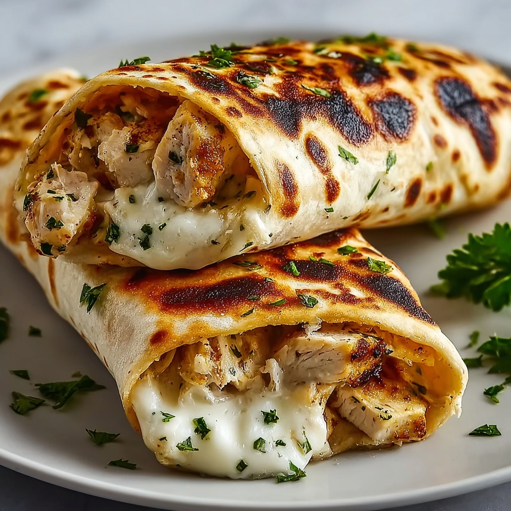 Indulgent Low Carb Cheesy Garlic Chicken Wraps Recipe - Recipe Image