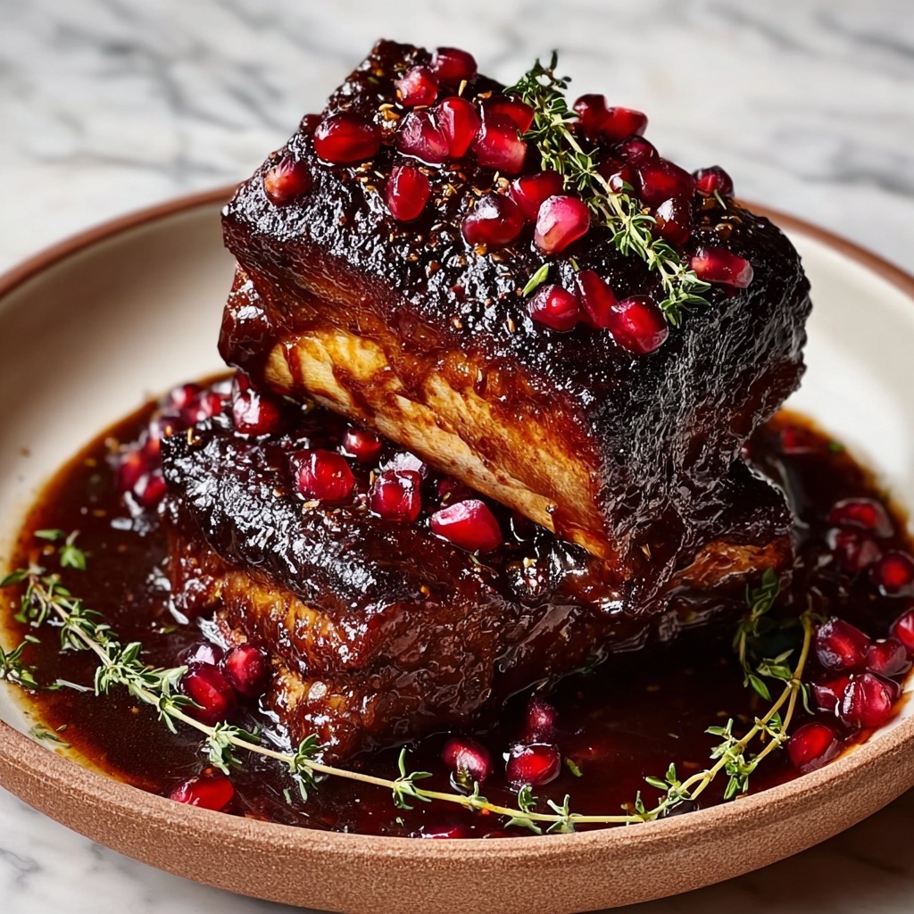 Irresistibly Tender Pomegranate Braised Short Ribs Recipe - Recipe Image