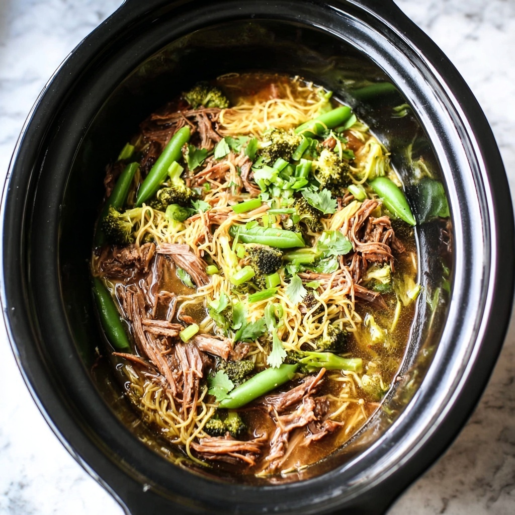 Slow Cooker Asian Pork Noodles Recipe - Recipe Image