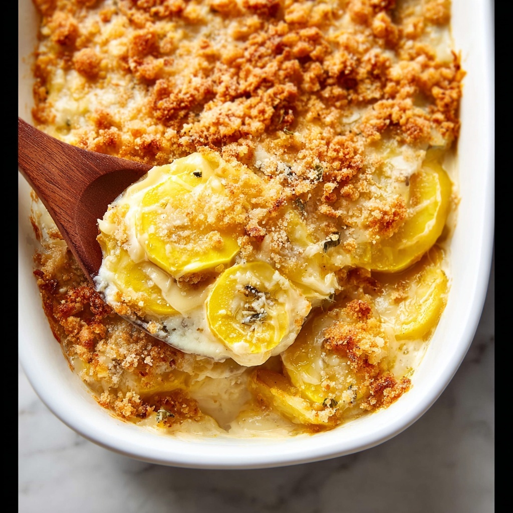 Cheesy Baked Yellow Squash Casserole Recipe - Recipe Image